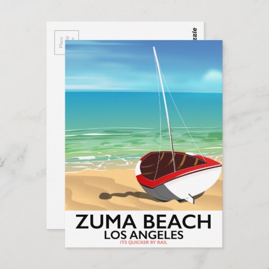 Zuma Beach LA Rail poster Briefkaart (Voorkant / Achterkant)