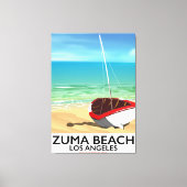 Zuma Beach LA Rail poster Canvas Afdruk (Voorkant)