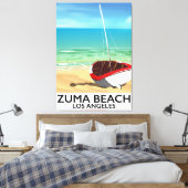 Zuma Beach LA Rail poster Canvas Afdruk (Insitu (Slaapkamer))
