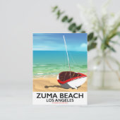 Zuma Beach LA Rail strandposter Briefkaart (Staand voorkant)