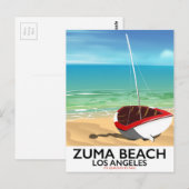Zuma Beach LA Rail strandposter Briefkaart (Voorkant / Achterkant)