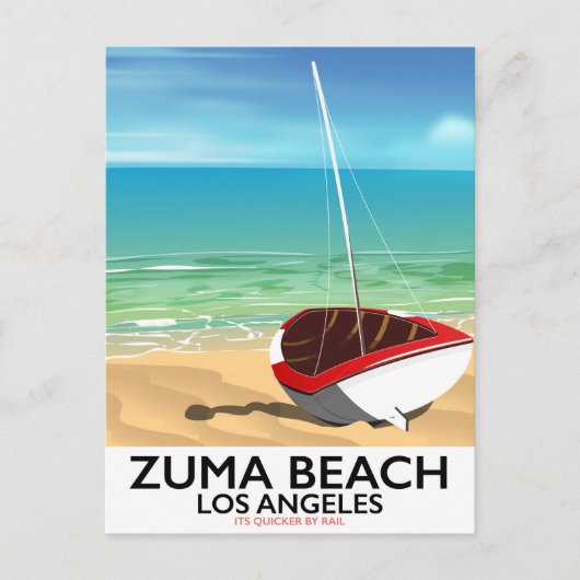 Zuma Beach LA Rail strandposter Briefkaart (Voorkant)