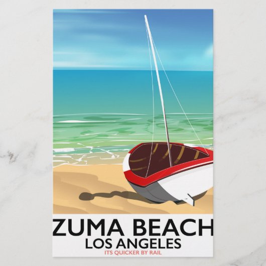 Zuma Beach LA Rail strandposter Briefpapier (Voorkant)