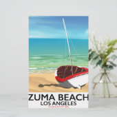 Zuma Beach LA Rail strandposter Briefpapier (Staand voorkant)