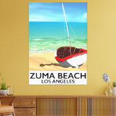 Zuma Beach LA Rail strandposter Canvas Afdruk (Insitu (Woonkamer))
