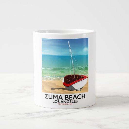 Zuma Beach LA Rail strandposter Grote Koffiekop (Voorkant)