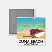 Zuma Beach LA Rail strandposter Magneet (Voorkant / Achterkant)
