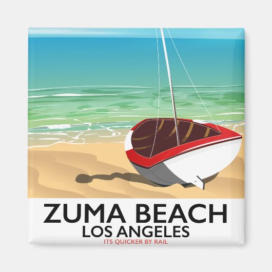 Zuma Beach LA Rail strandposter Magneet (Voorkant)
