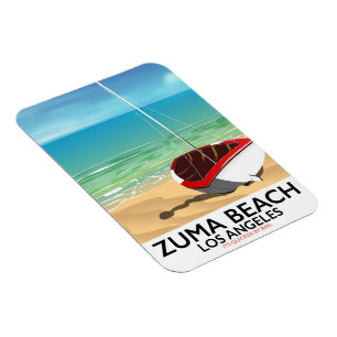 Zuma Beach LA Rail strandposter Magneet