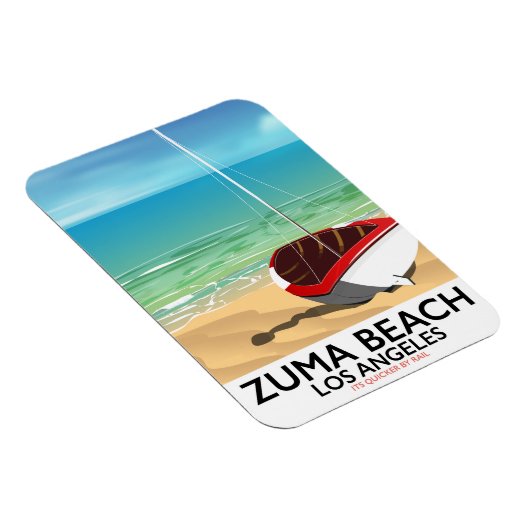 Zuma Beach LA Rail strandposter Magneet (Rechterzijde)