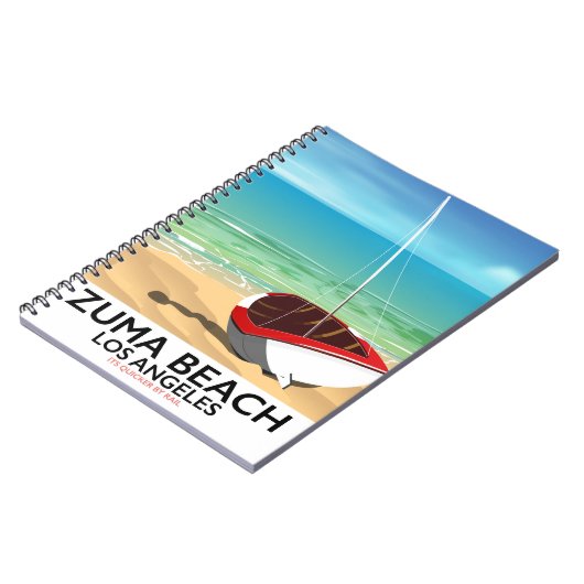 Zuma Beach LA Rail strandposter Notitieboek (Linkerzijde)