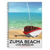 Zuma Beach LA Rail strandposter Notitieboek (Voorkant)