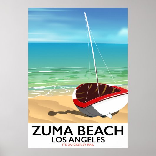 Zuma Beach LA Rail strandposter Poster (Voorkant)