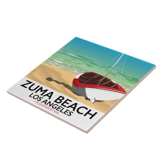 Zuma Beach LA Rail strandposter Tegeltje (Zijkant)