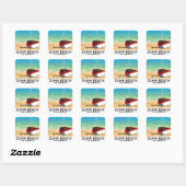 Zuma Beach LA Rail strandposter Vierkante Sticker (Vel)