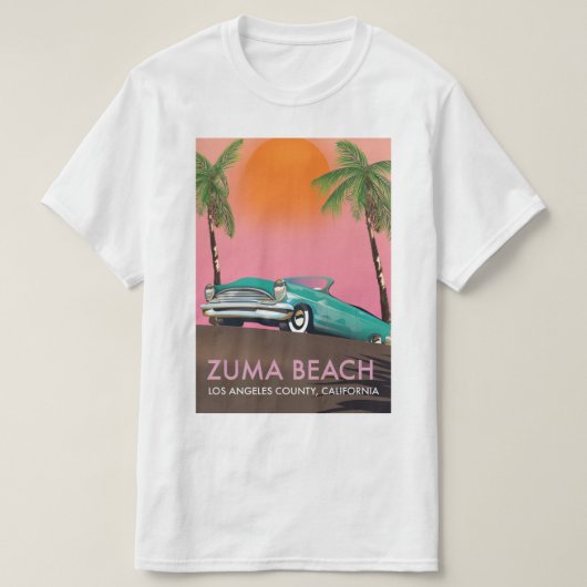 Zuma Beach Los Angeles County California T-shirt (Design voorkant)