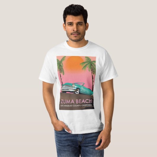 Zuma Beach Los Angeles County California T-shirt (Voorkant volledig)