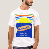 Zuma Beach Malibu Ca Zomerstrepen Surfboard T-shirt (Voorkant)