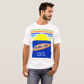 Zuma Beach Malibu Ca Zomerstrepen Surfboard T-shirt (Voorkant volledig)