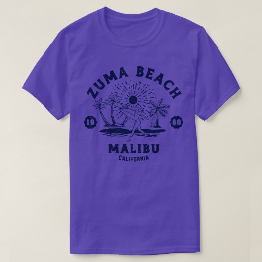 Zuma Beach Surfen Retro California Beach T-shirt (Design voorkant)