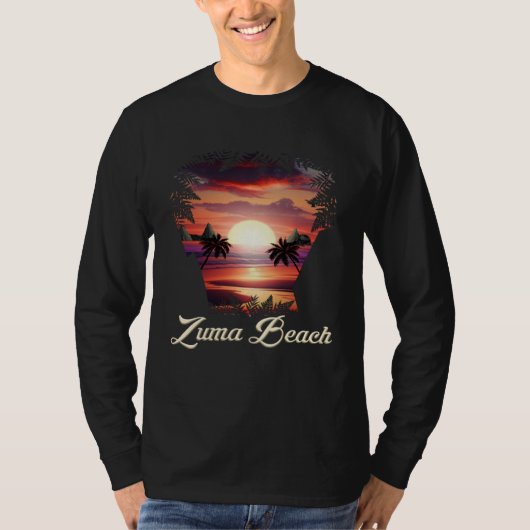 Zuma Beach Vibrant Sunset Malibu California T-shirt (Voorkant)