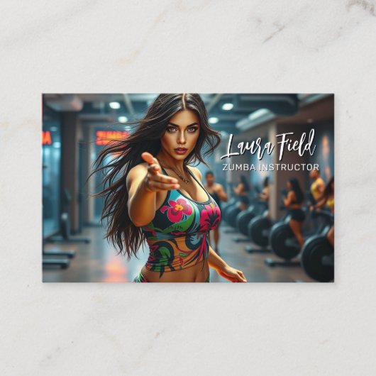 Zumba instructeur / personal trainer visitekaartje (Voorkant)