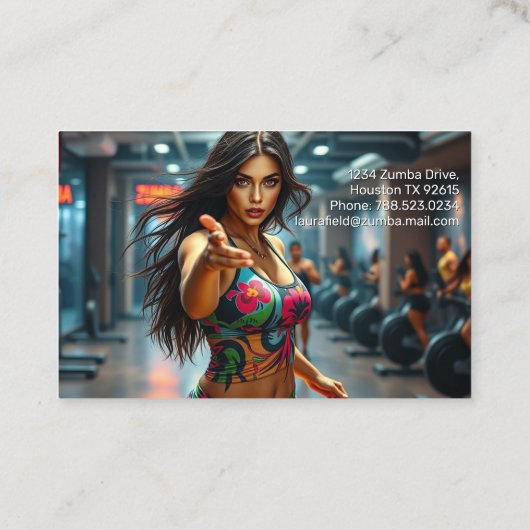 Zumba instructeur / personal trainer visitekaartje (Achterkant)