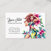Zumba-instructeur / Persoonlijke trainer Roze Bloe Visitekaartje (Voorkant)