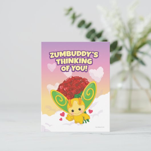 Zummaats denken aan jou! briefkaart (Staand voorkant)