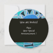 ZUN SOLAR ENERGY MONOGRAM Aqua Blue Abstract Kaart (Achterkant)