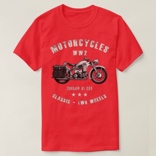 Zundapp KS 600 Retro  Motorfiets WW2 T-shirt (Design voorkant)