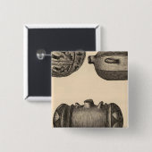 Zuni-aardewerk Vierkante Button 5,1 Cm (Voorkant /achterkant)