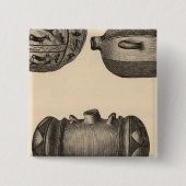 Zuni-aardewerk Vierkante Button 5,1 Cm (Voorkant)