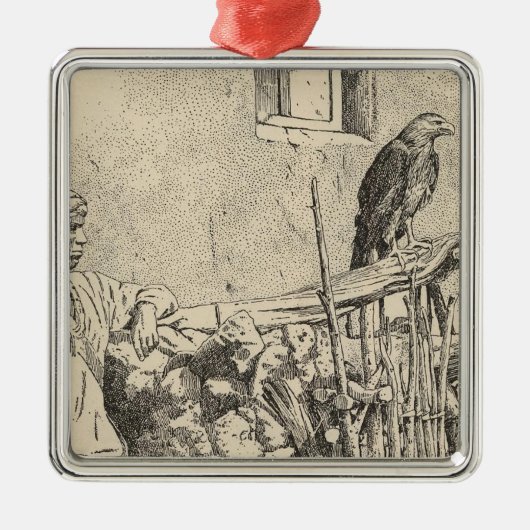 Zuni-adelkooi Metalen Ornament (Voorkant)