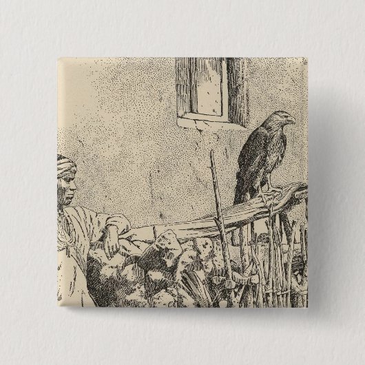 Zuni-adelkooi Vierkante Button 5,1 Cm (Voorkant)