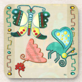 Zuni Butterfly 2 Folk Art Drankjes Onderzetter (Voorkant)