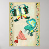 Zuni Butterfly 2 Folk Art Poster (Voorkant)