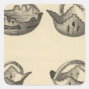 Zuni grails vierkante sticker