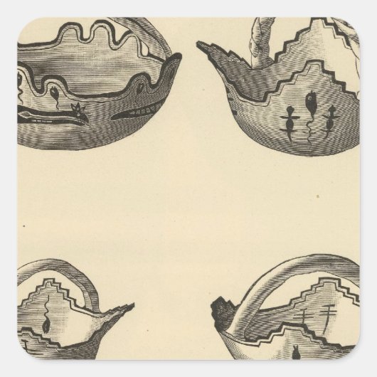 Zuni grails vierkante sticker (Voorkant)