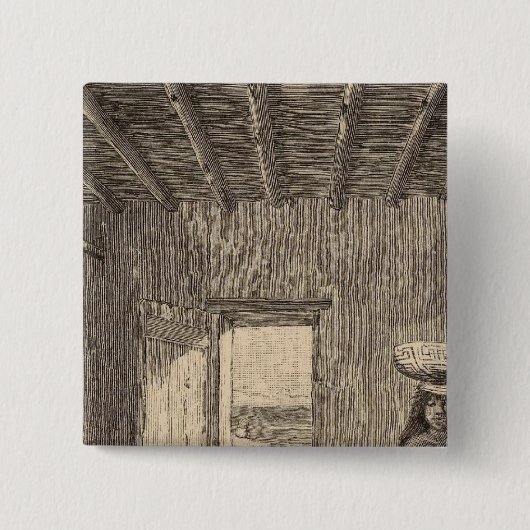 Zuni-kamer Vierkante Button 5,1 Cm (Voorkant)