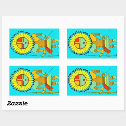 Zuni Man Sunface Rechthoekige Sticker (Vel)