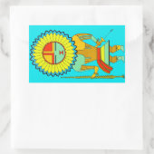 Zuni Man Sunface Rechthoekige Sticker (Tas)