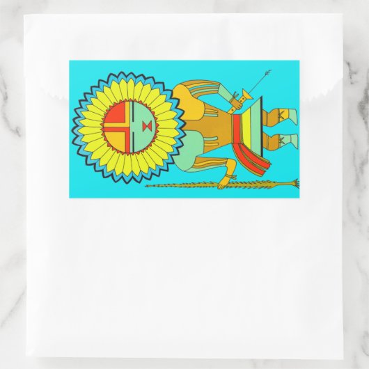 Zuni Man Sunface Rechthoekige Sticker (Tas)