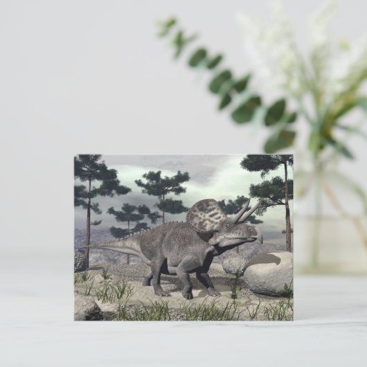 Zuniceratops dinosaur - 3D rendering Briefkaart (Staand voorkant)