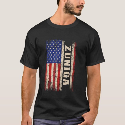 ZUNIGA Last Name Shirt ZUNIGA Name American Flag (Voorkant)