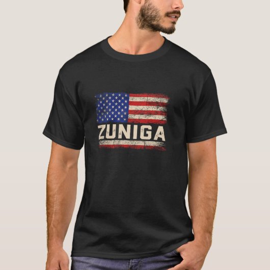 ZUNIGA Last Name Shirt ZUNIGA Name American Flag (Voorkant)