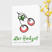 Zur Hochzeit: Glückwunschkarte Kirschen und Herz Kaart (Gele Bloem)