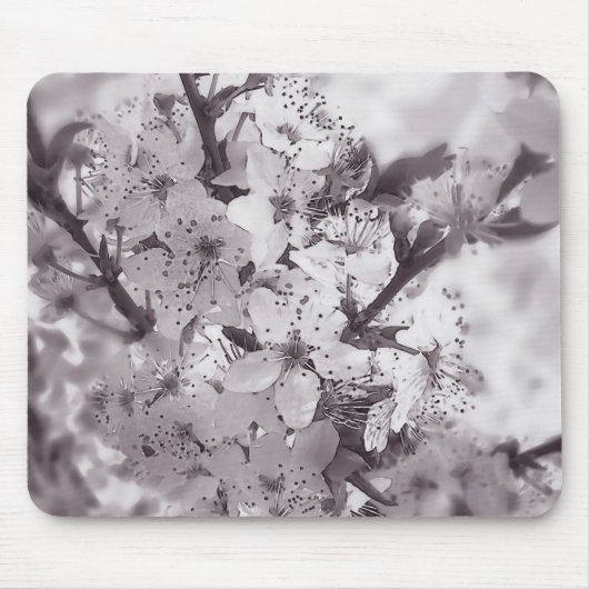 Zure Cherry Tree Black en White Muismat (Voorkant)