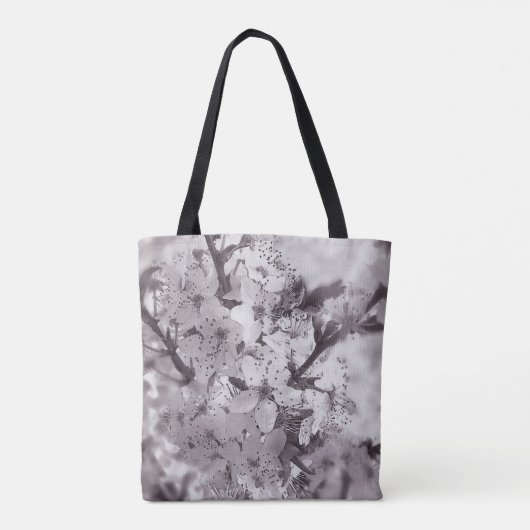 Zure Cherry Tree Black en White Tote Bag (Achterkant)