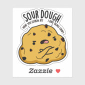 Zure deeg Funny Baking Pun Sticker (Vel)